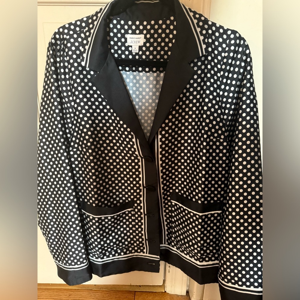 J.Crew Black and White Polka Dot PJ inspired top